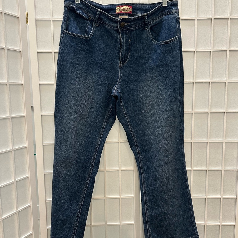 Dark Blue Straight Leg Women's Jeans